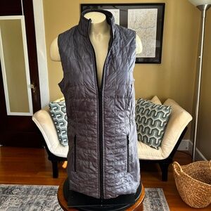Anatomie Long Quilted Full-zip Puffer Vest Pewter Gray